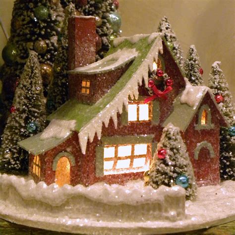 metal christmas houses|vintage christmas village.